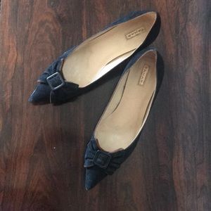 Suede Kitten Heel Pump with Bow